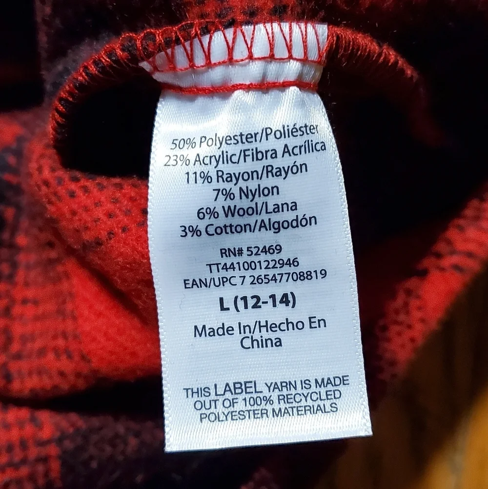 Time and Tru Red and Black Plaid Shacket - Picture 4 of 11